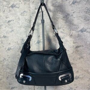 b. Makowsky  black leather shoulder bag